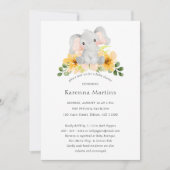 象モダンフローラ男女兼用シャワー 招待状 (正面)