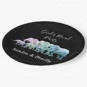 象モダン性発現パーティの招待状 ペーパープレート (アングル)