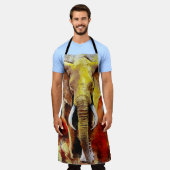 象モダン油塗装抽象芸術 エプロン (着用した状態)
