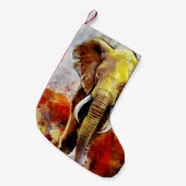 象モダン油塗装抽象芸術 スモールクリスマスストッキング (正面 (吊り時))