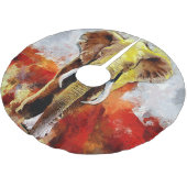 象モダン油塗装抽象芸術 ブラッシュドポリエステルツリースカート (アングル)