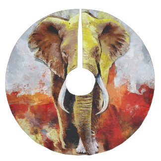 象モダン油塗装抽象芸術 ブラッシュドポリエステルツリースカート