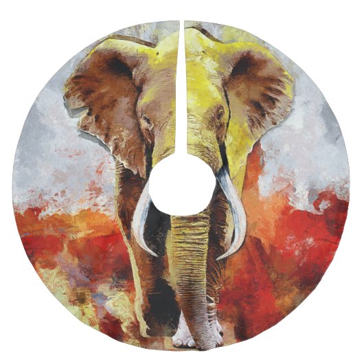 象モダン油塗装抽象芸術 ブラッシュドポリエステルツリースカート (正面)