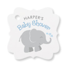 象モダン男の赤ちゃんシャワーブルーとグレー