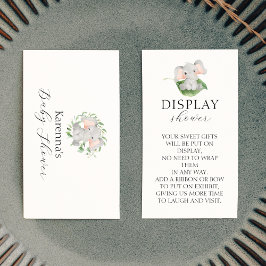 象モダン緑ベビー表示シャワー エンクロージャーカード