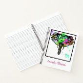 象モダン象曼荼羅レインボー絵を描(ばちゃばちゃ)跳ねる。 ノートブック (内部)