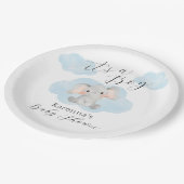 象モダン雲は男の子のシャワー ペーパープレート (アングル)