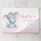 象ランチョンマットガールピンクベビーシャワーランチョンマット ペーパーパッド (折り畳み)