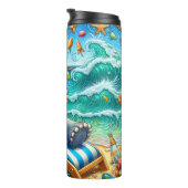 象リラックスのビーチ休暇 タンブラー (回転右)