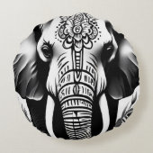 象丸クッション白黒 ラウンドクッション (裏面)