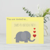 象乳児子供の誕生日パーティー 招待状 (スタンド正面)