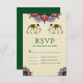 象伝統的インディアン結婚ズ 出欠カード (正面/裏面)