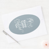 象保のギフトアイテム青の上に落ち着いて象 楕円形シール (封筒)