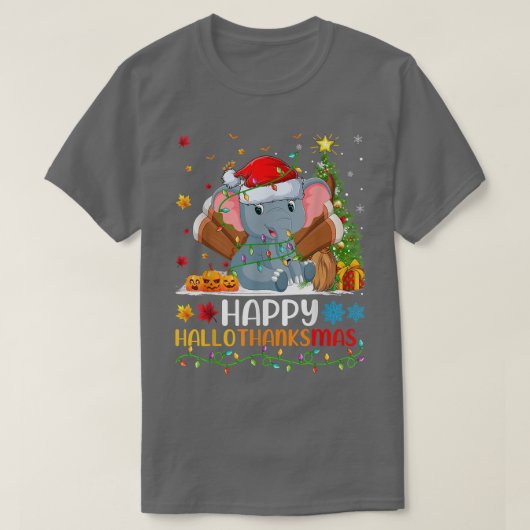 象動物愛好家おもしろい象HelloThanksMa Tシャツ (デザイン正面)