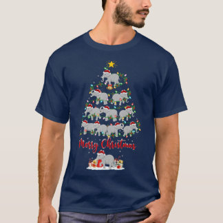 象動物愛好家マッチングサンタエレファントチェリ Tシャツ