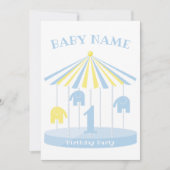 象回転木馬カラフルファースト招待状 招待状 (正面)