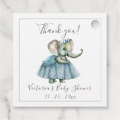 象女の子のドレス赤ちゃんシャワーメッセージカード フェイバータグ (裏面)