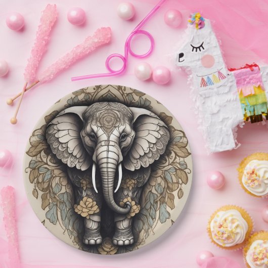 象威厳のある曼荼羅 ペーパープレート (パーティー)