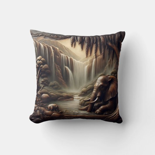 象威厳のある象バイセレネウォーターフォアアットデュスク クッション (正面)