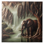 象威厳のある象バイセレネウォーターフォアアットデュスク タイル (正面)