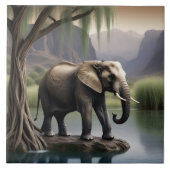 象威厳のある象バイトランクウォーターズアットデュスク タイル (正面)