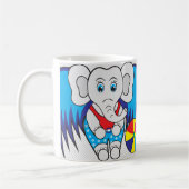 象威厳のある象：強さと恵みの象徴 コーヒーマグカップ (左)