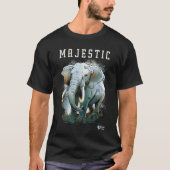象威厳のある1黒Tシャツ Tシャツ (正面)