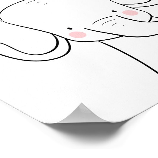 象子供部屋プリント白黒モダンサファリ ポスター (角)