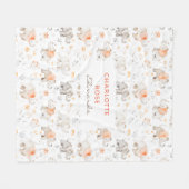 象子供部屋ルームかわいいパターン フリースブランケット (正面(横))