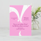 象家族の女の子の子供の誕生日の招待状 招待状 (スタンド正面)