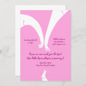 象家族の女の子の子供の誕生日の招待状 招待状 (正面/裏面)