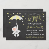 象少しピーナツベビーシャワーの招待状 招待状 (正面/裏面)