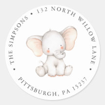 象差出人住所クラシックラウンドステッカー