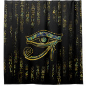 象形文字および大理石のHorusのエジプトの目 シャワーカーテン (正面)