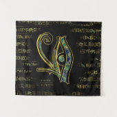 象形文字および大理石のHorusのエジプトの目 タペストリー (正面(横))