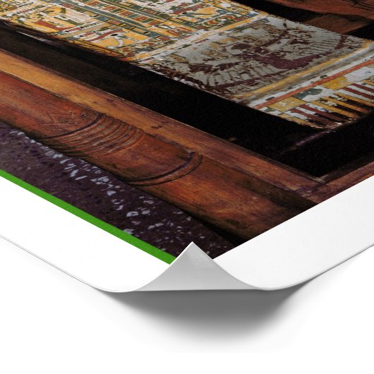 象形文字で覆われたエジプトの石棺(p) ポスター (角)