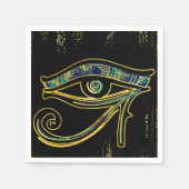 象形文字と大理石のホルスのエジプトの目 スタンダードカクテルナプキン (正面)