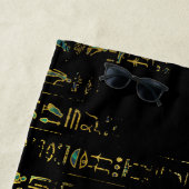 象形文字と大理石のホルスのエジプトの目 ビーチタオル (インサイチュ)