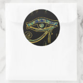 象形文字と大理石のホルスのエジプトの目 ラウンドシール (バッグ)