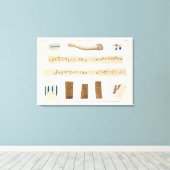 象形文字のイラストとムーの腕 キャンバスプリント (インサイチュ (ウッドフロア))