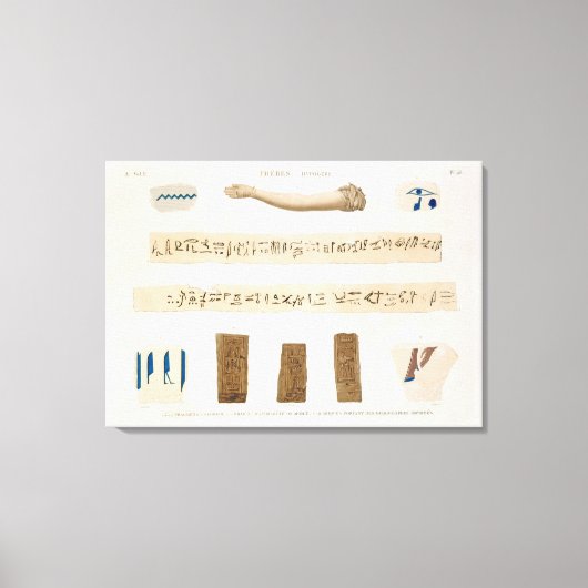 象形文字のイラストとムーの腕 キャンバスプリント (正面)