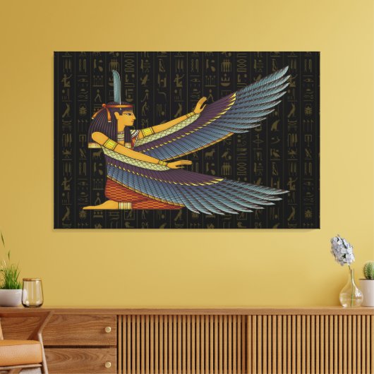 象形文字のマアット女神キャンバス印刷 キャンバスプリント (インサイチュ (リビング))