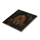 象形文字の赤の水晶のエジプトのスフィンクス タイル (側面)