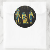 象形文字の金ゴールドと大理石のエジプトの神 ラウンドシール (バッグ)