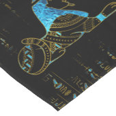 象形文字の青い水晶のエジプトのスフィンクス ショートテーブルランナー (コーナー)