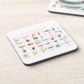 象形文字アルファベット飲料用コースター コースター (左側)