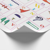 象形文字アルファベット ラッピングペーパー (角)