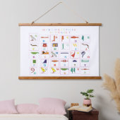 象形文字アルファベット 吊り下げ型タペストリー (寝室)