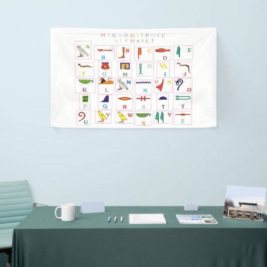 象形文字アルファベット 横断幕 (トレードショー)