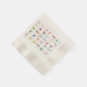 象形文字アルファベット 縁ありカクテルナプキン (角)